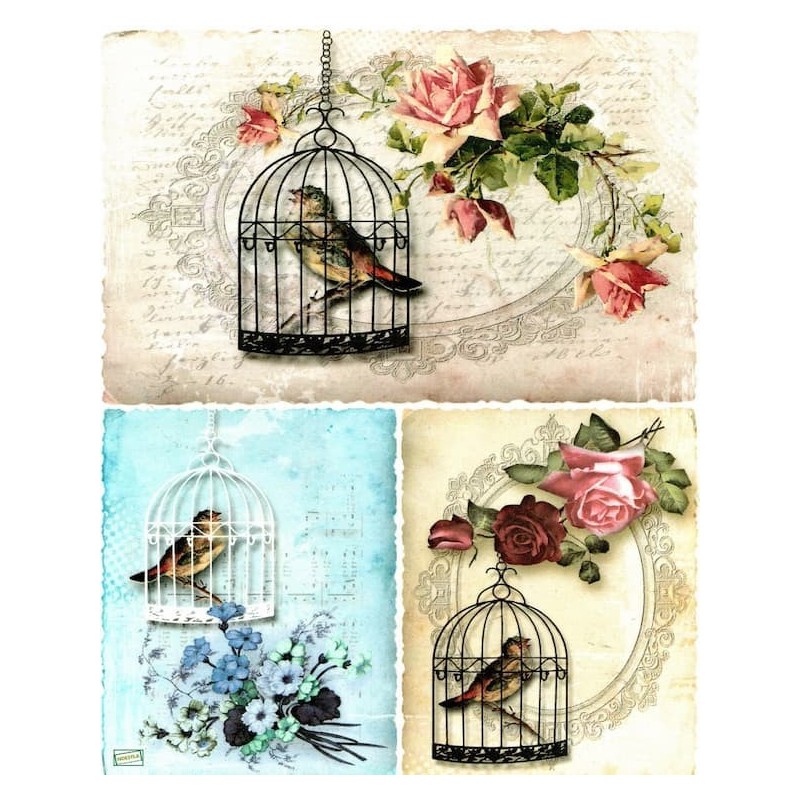 1papier de riz Oiseaux-R211
