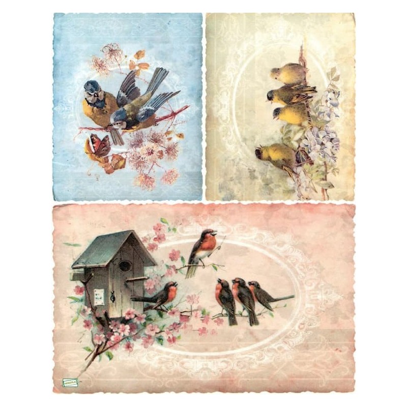 1papier de riz Oiseaux-R212