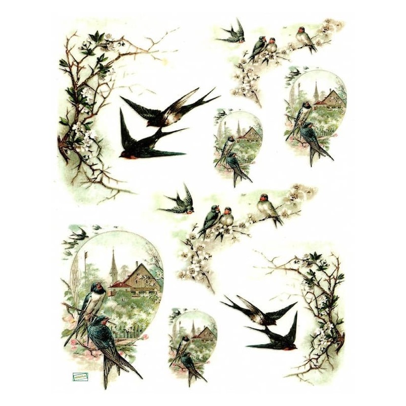 1papier de riz Hirondelles-R671