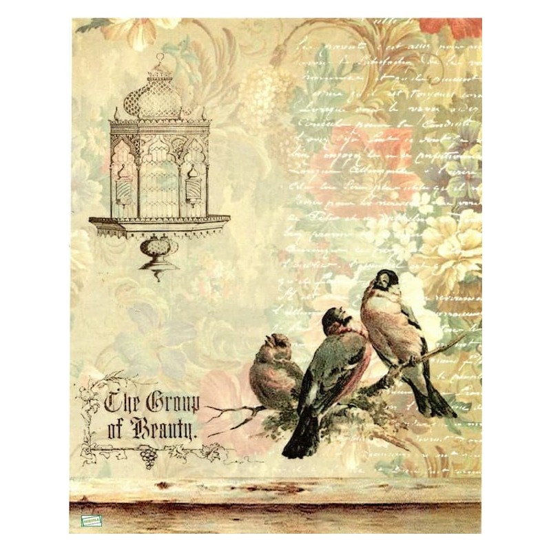 1papier de riz Oiseaux -R705