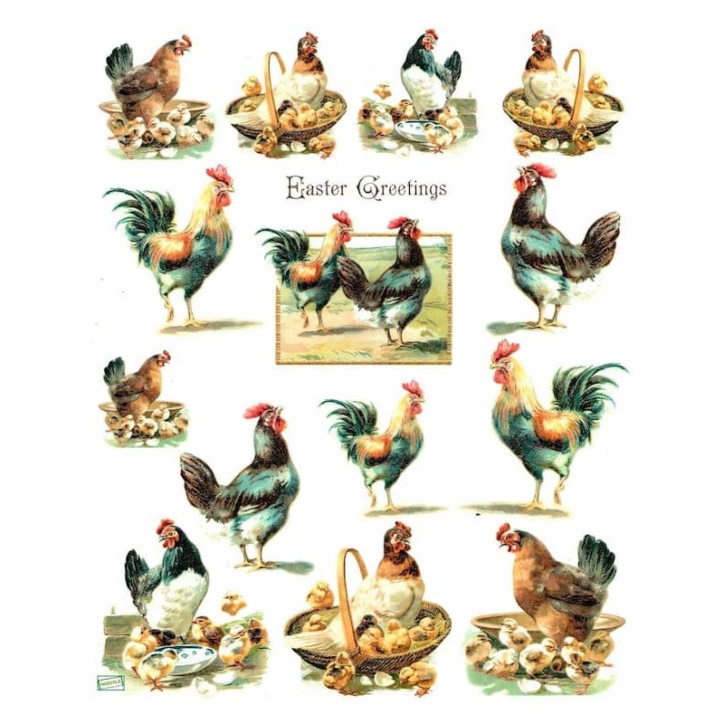 1papier de riz Poules-R846