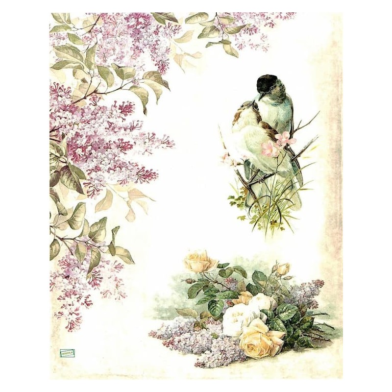 1papier de riz Oiseaux-R1174