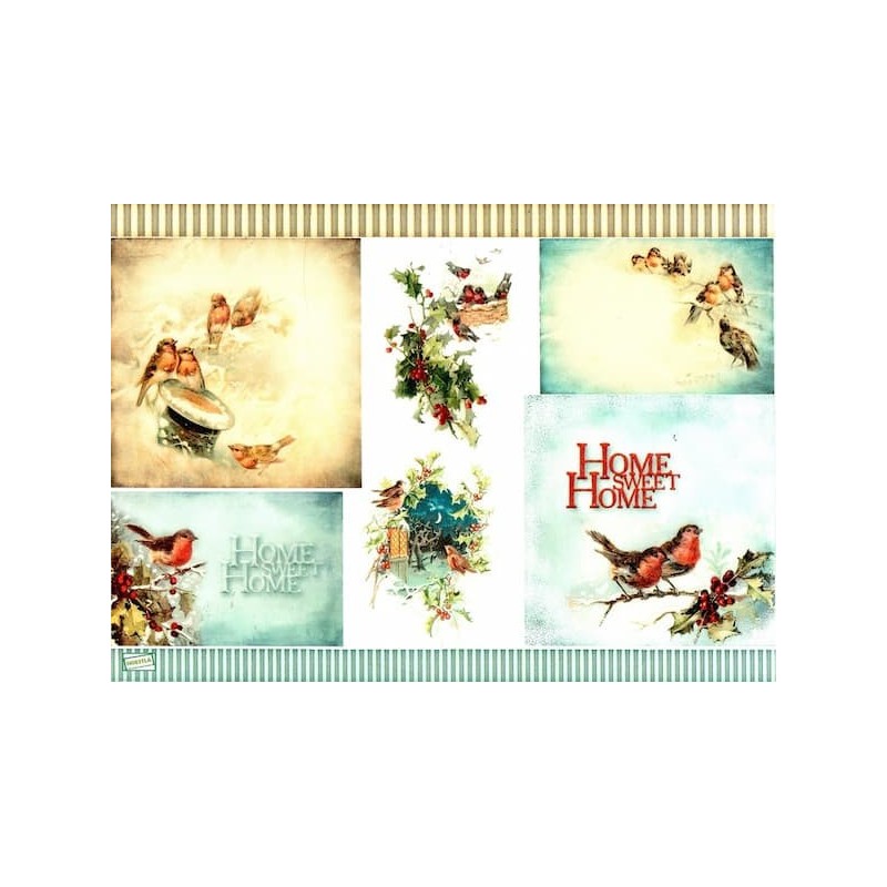 1papier de riz Oiseaux-R1282