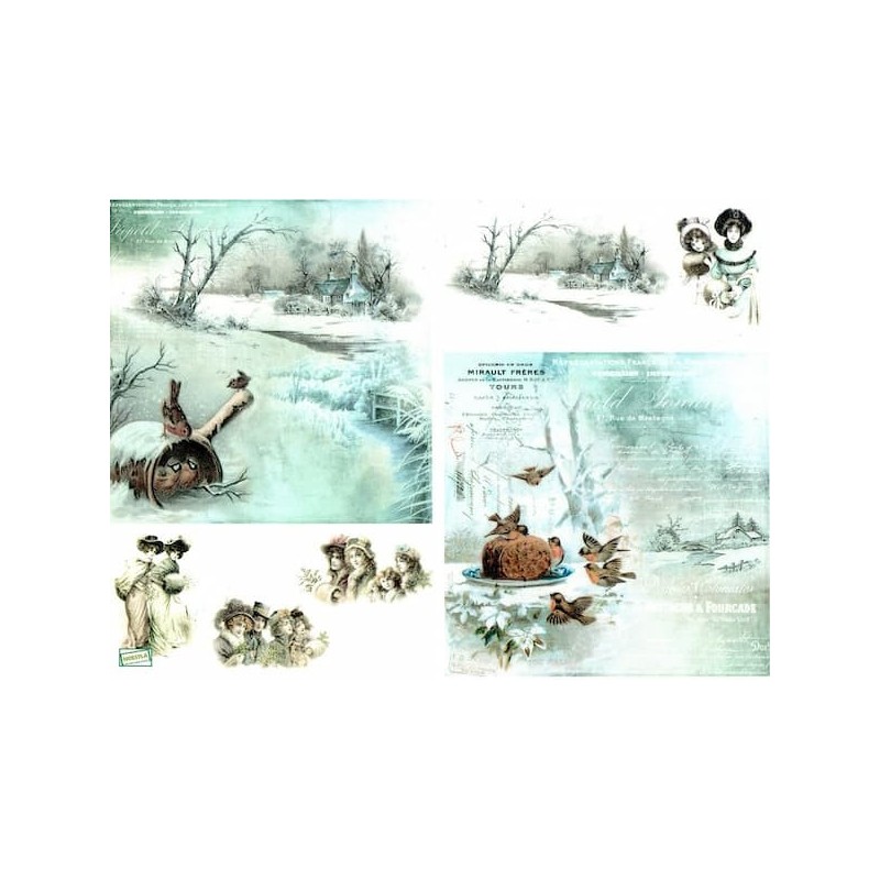 1papier de riz Oiseaux-R1283