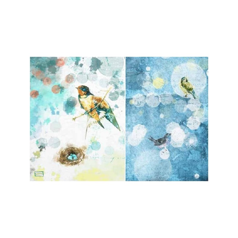 1papier de riz Oiseaux -R1545