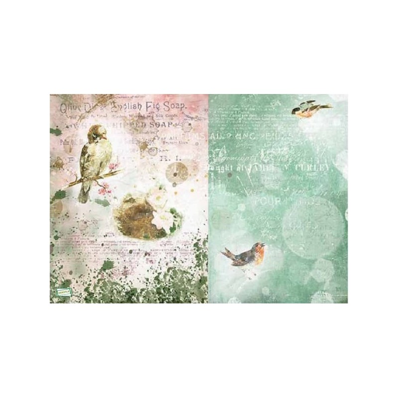 1papier de riz Oiseaux -R1546
