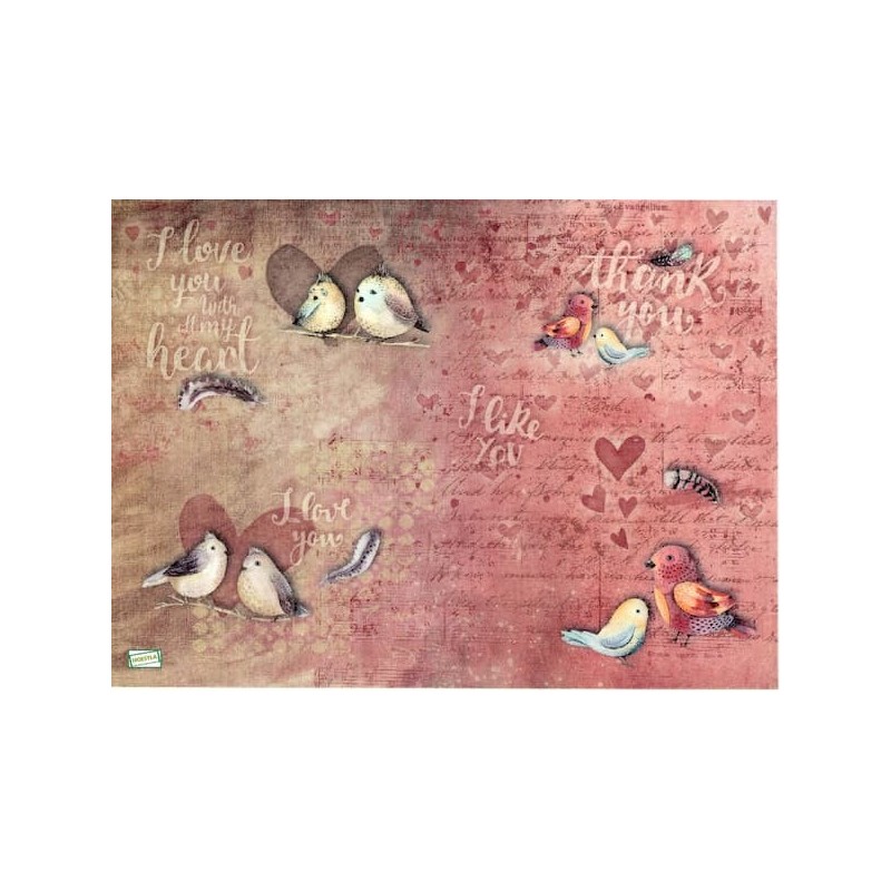 1papier de riz Oiseaux -R1547