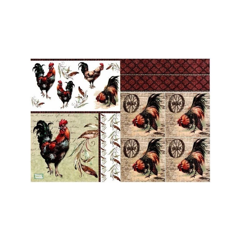 papier découpage Les Coqs-D626