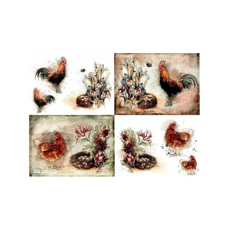 papier découpage Poulets-D646