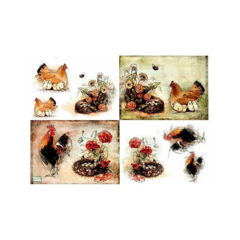 papier découpage Poulets-D648