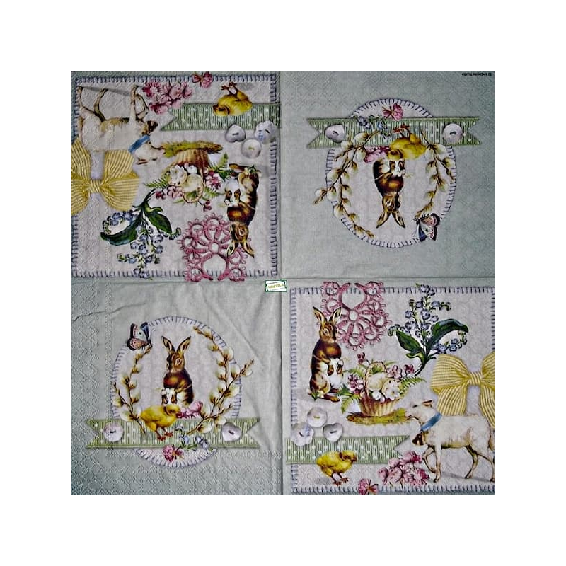 1 serviette papier Pâques -43