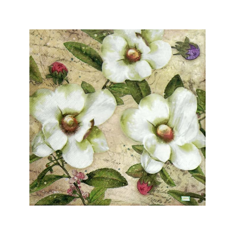 1 serviette Autres fleurs -4