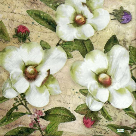 1 serviette Autres fleurs -4