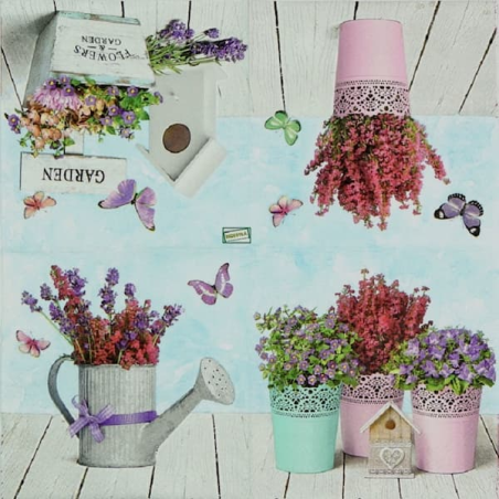 1 serviette Autres fleurs -6