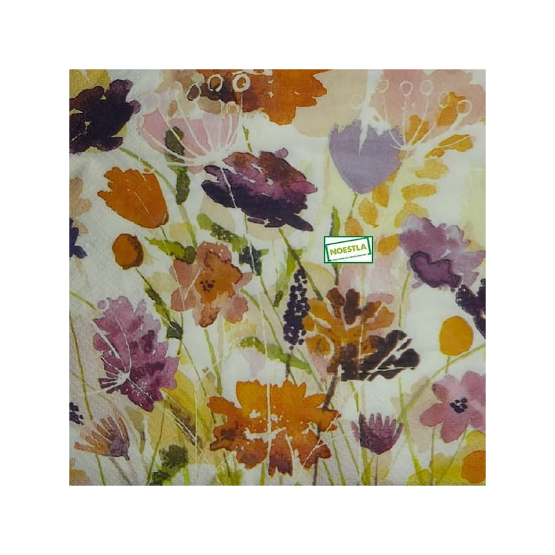 1 serviette Autres fleurs -16