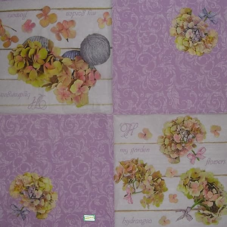 1 serviette Les hortensias -17