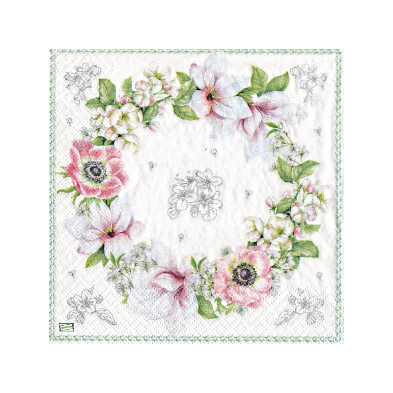 1 serviette Autres fleurs -20