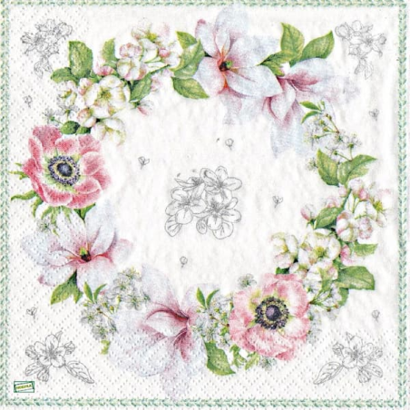 1 serviette Autres fleurs -20