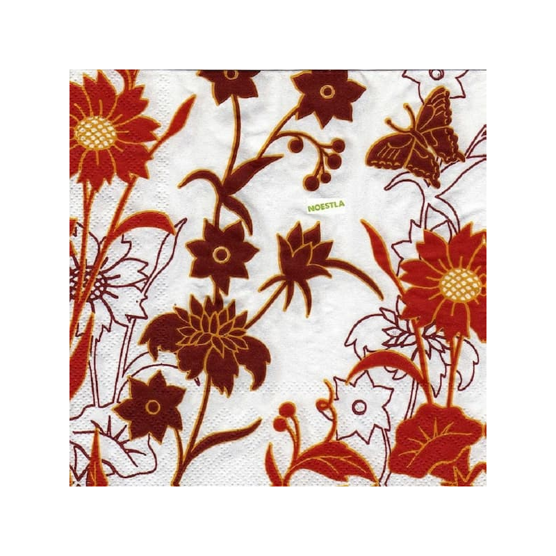 5 serviettes Autres fleurs -26