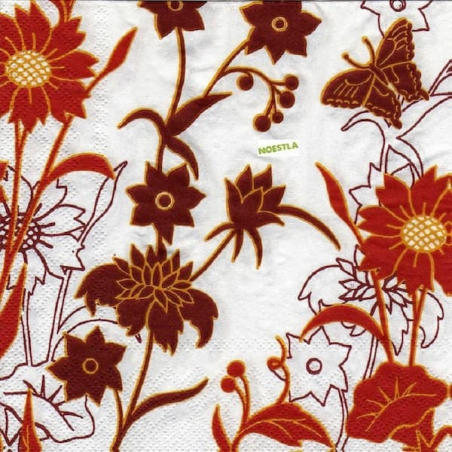 5 serviettes Autres fleurs -26