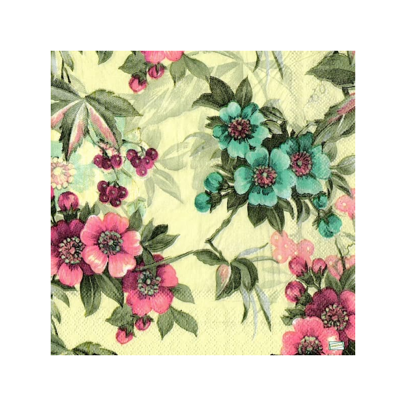 1 serviette Autres fleurs -39