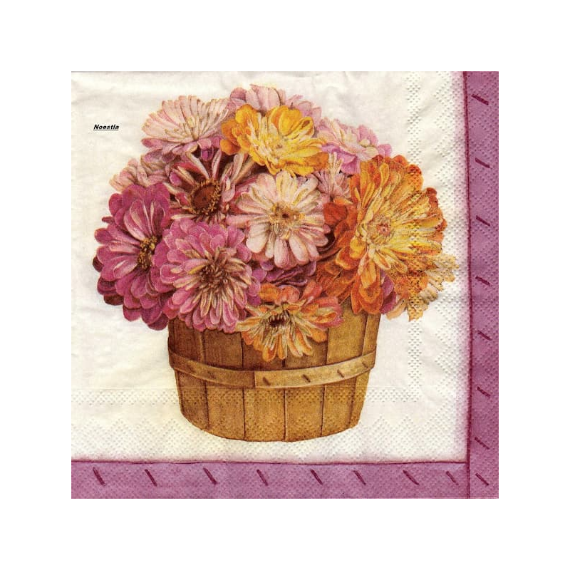 5 serviettes Autres fleurs -69