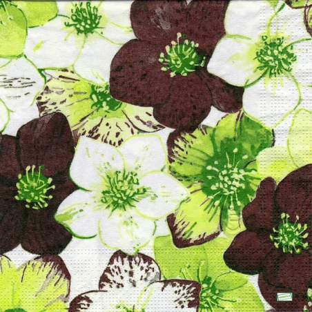 1 serviette Autres fleurs -72