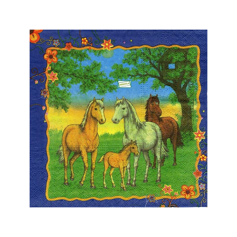1serviette papier Chevaux-16