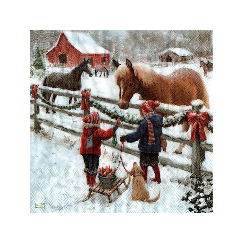 1serviette papier Chevaux-22