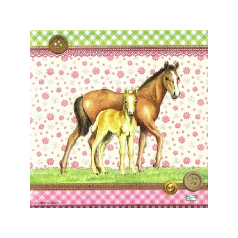 1serviette papier Chevaux-24