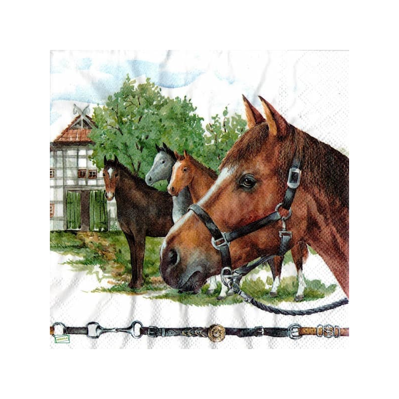 1serviette papier Chevaux-30