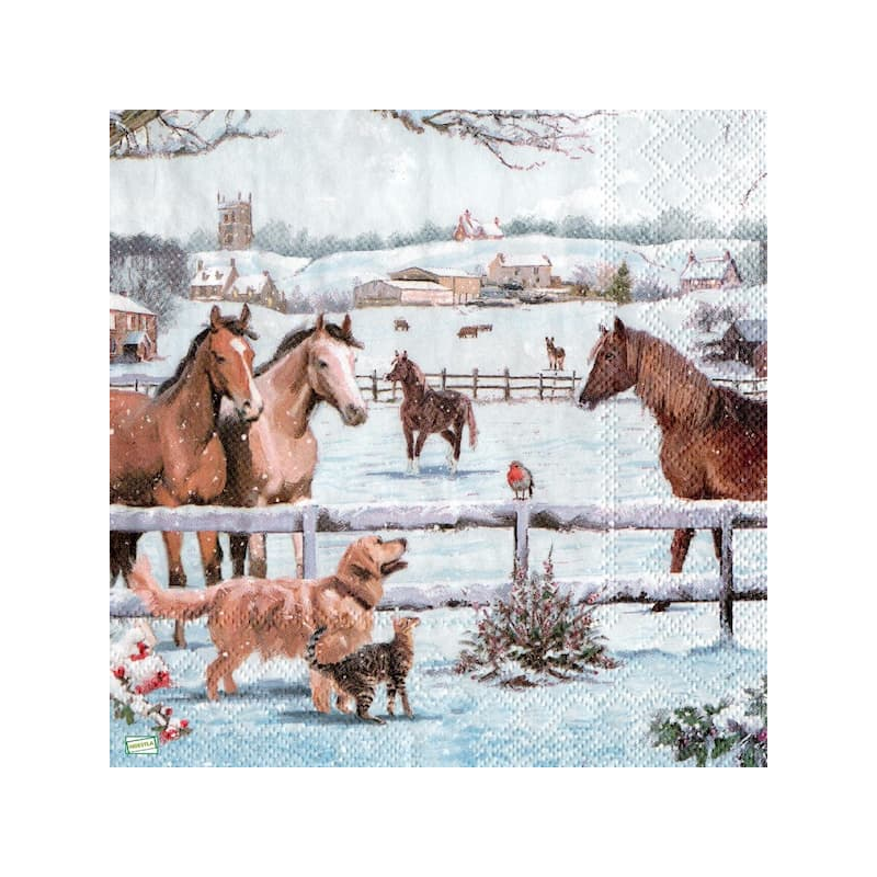 1serviette papier Chevaux-54