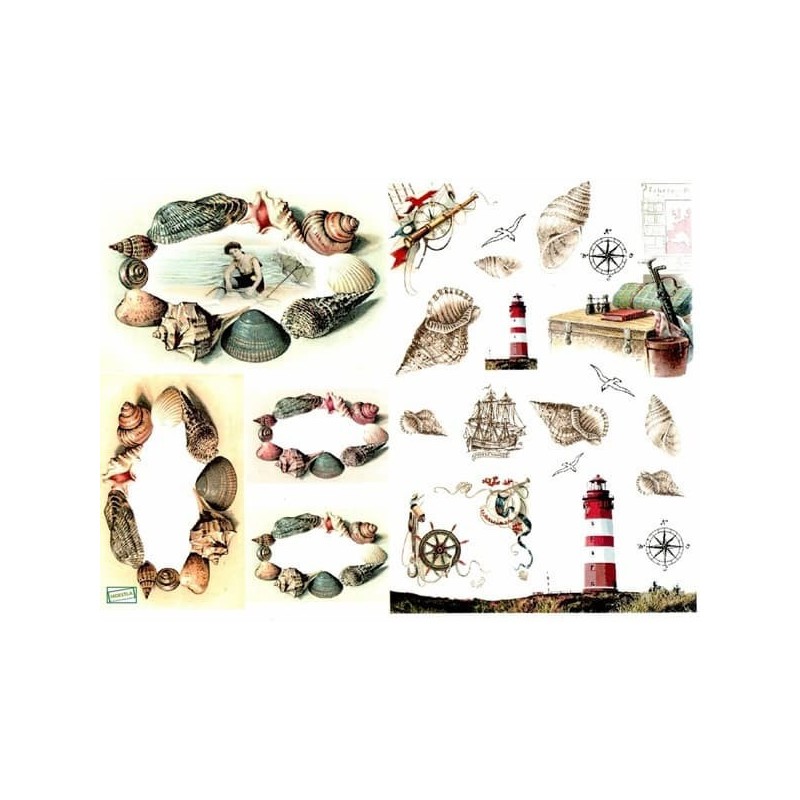 1 papier découpage Mer -D437