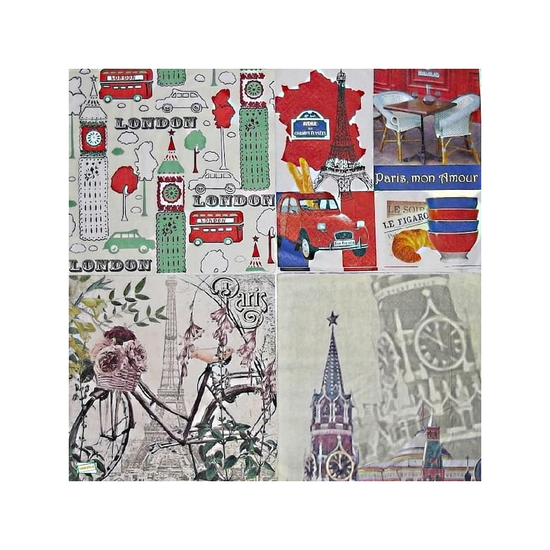 4 serviettes Monuments -3