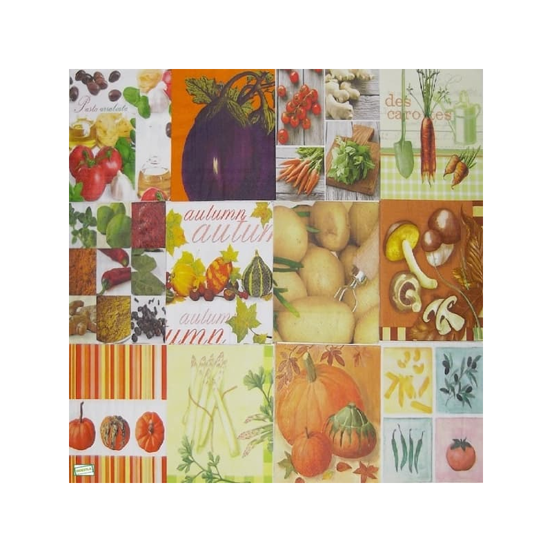 12 serviettes Légumes -L17