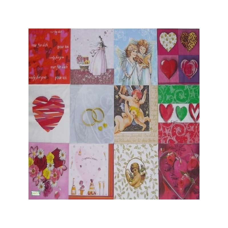 12 serviettes Bonheur -L27