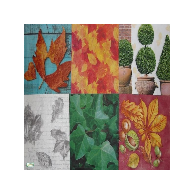 6 serviettes Feuillages -L29