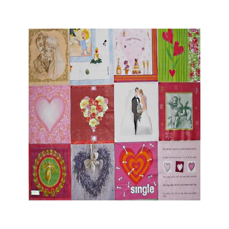 12 serviettes Bonheur -L34