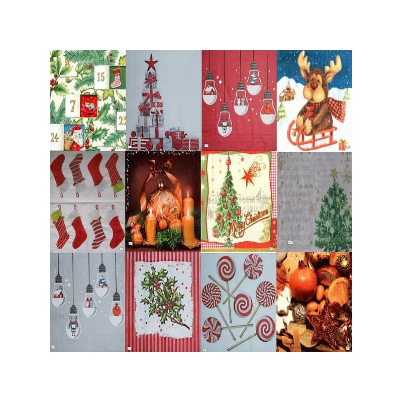 12 serviettes papier Noêl -L10