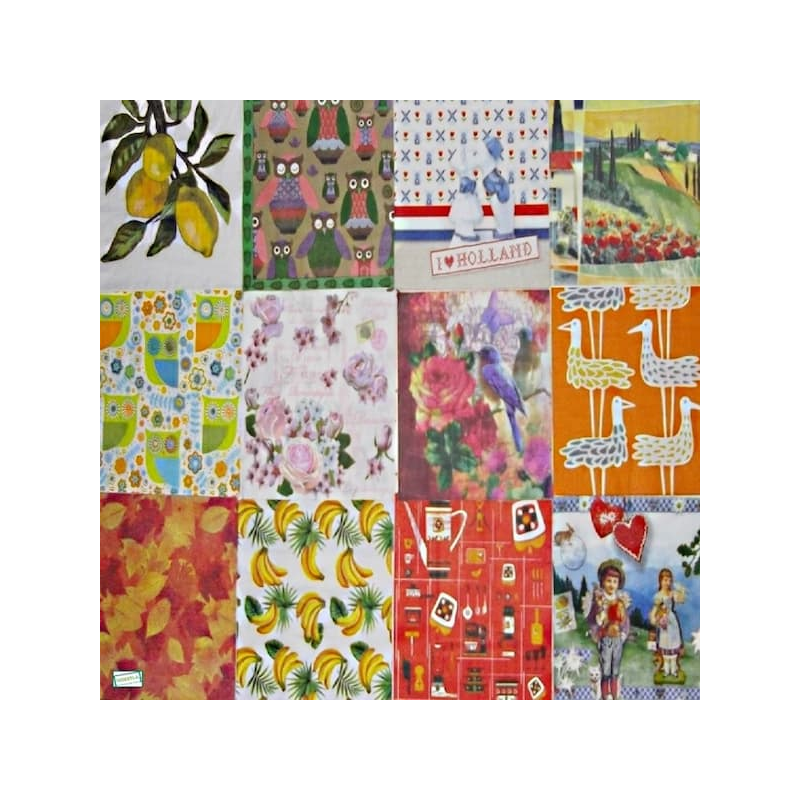 12 serviettes Divers -L49