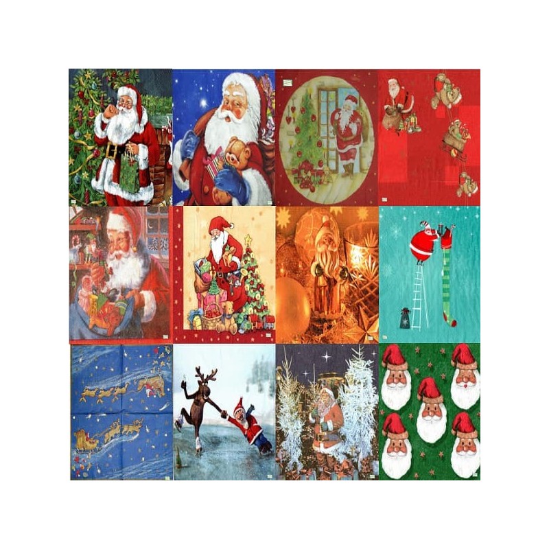 12serviettes Père Noêl-L51