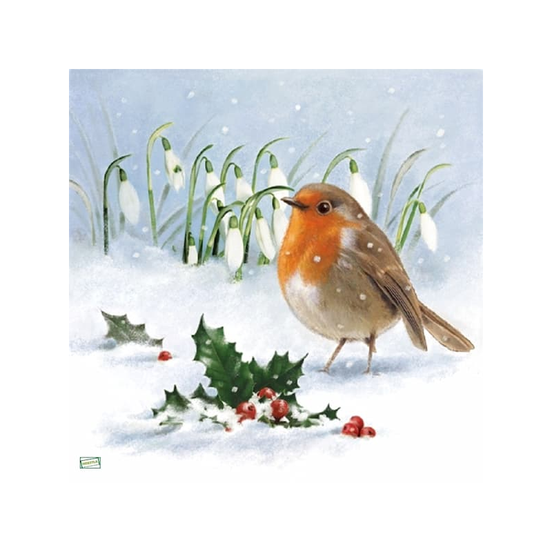 1 serviette Le rouge gorge -3