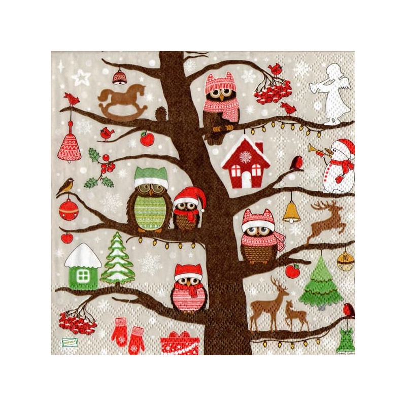 1 serviette Les chouettes-21