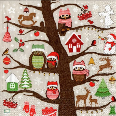 1 serviette Les chouettes-21