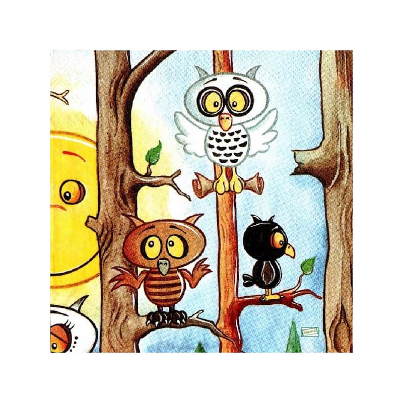 1 serviette Les hiboux -27