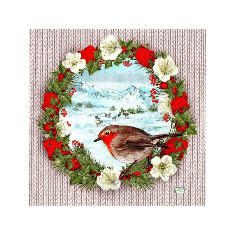 1 serviette Le rouge gorge-72