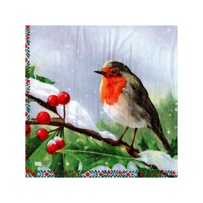 1serviette Le rouge gorge-81