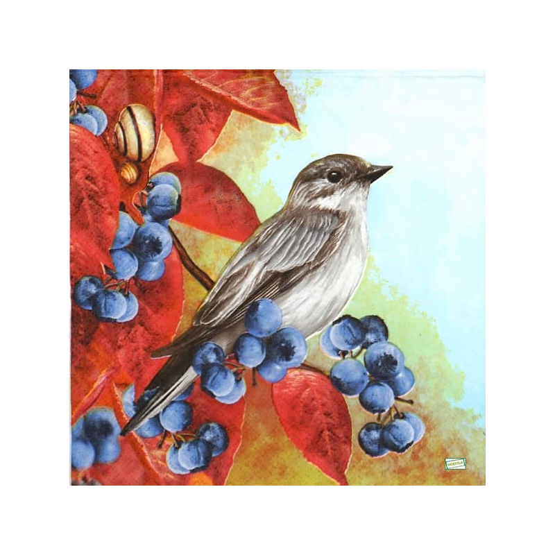 1serviette papier Oiseau-91
