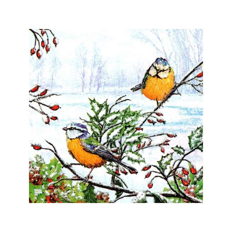 1serviette papier Mésanges-152