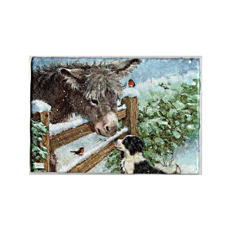 plaque déco ardoise L'Ane serviettage